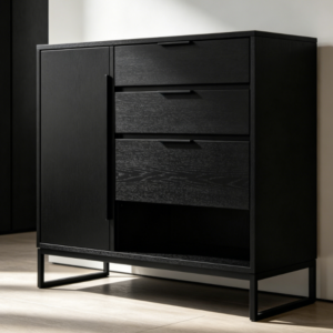 Modern Black Accent Entryway Cabinet